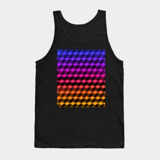 Abstract colorful geometric cube Mask Tank Top